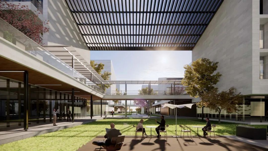 项目集学习,休闲,生活等功能于一体,通过错动的建筑体量,连续的室外