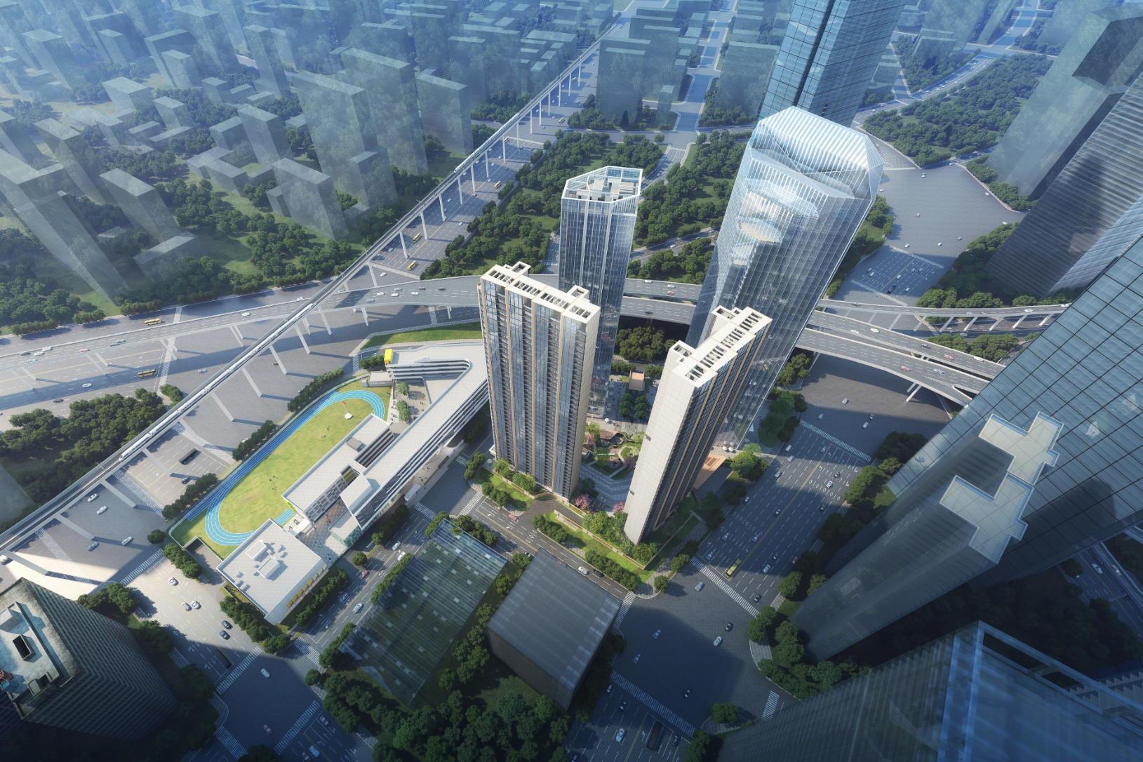 的天字系作品,位于江岸区解放大道与徐新路交汇处,处在二七滨江商务区